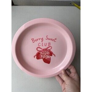 Way to Celebrate Berry Sweet Club Pink Strawberry 8-Inch Melamine Plate